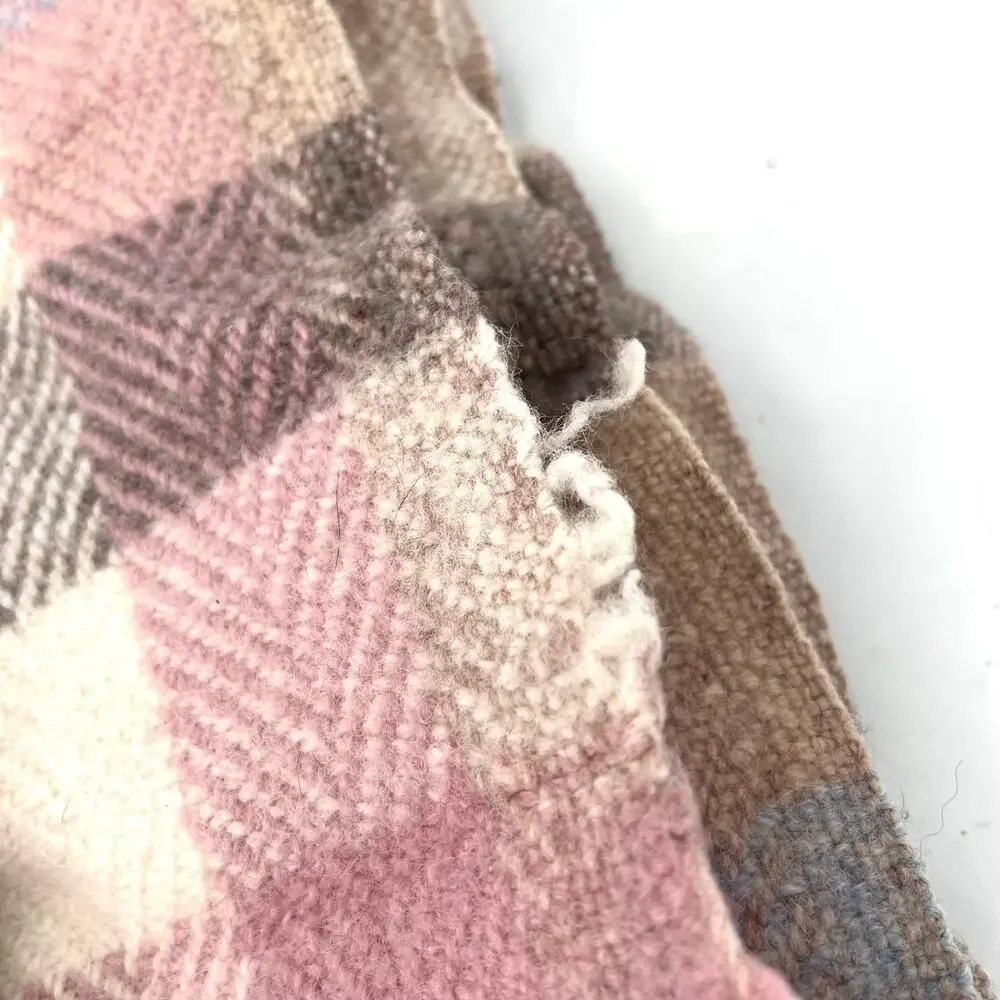 Vintage pastel colors wool blanket throw